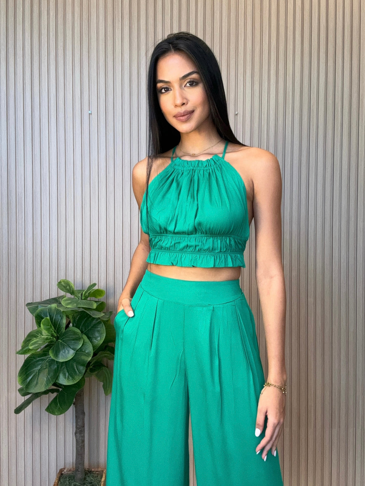 Spaghetti Straps Top & Palazo Pant